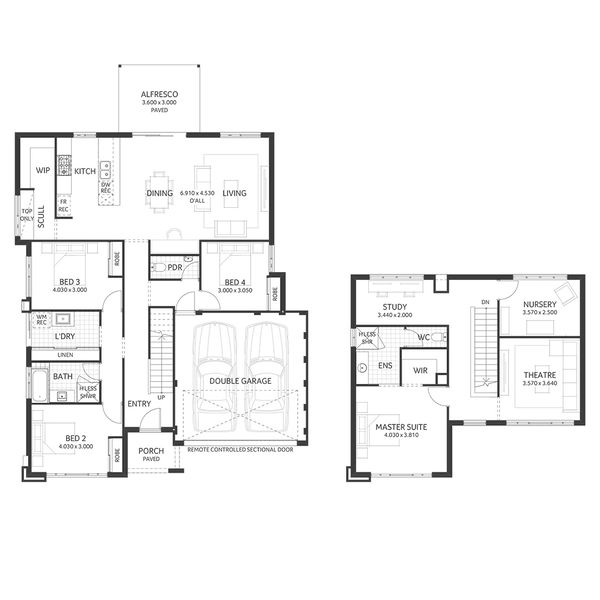 Highgate | Hamptons - 4 Bedroom 2 Bathroom Double Storey Design by ...