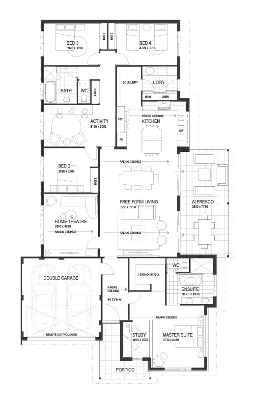 Wa Country Builders - The Coral Cove | Display - Floorplan - 5280D The Coral Cove As Displayed Brochure Artwork