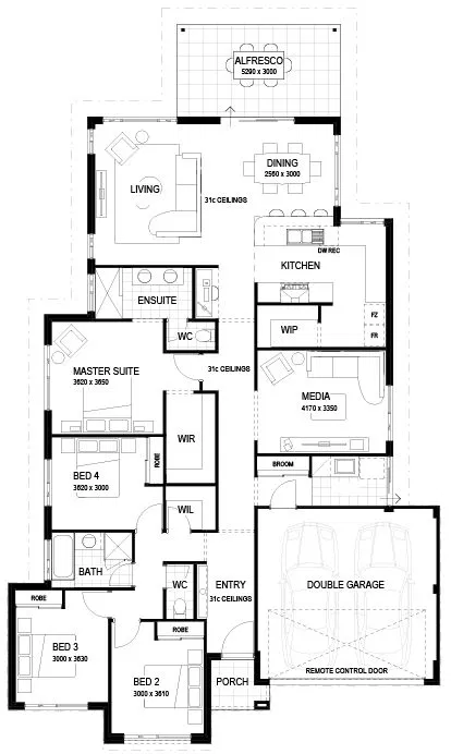 Wa Country Builders - The Progress - Floorplan - 4287M The Progress Brochure Artwork