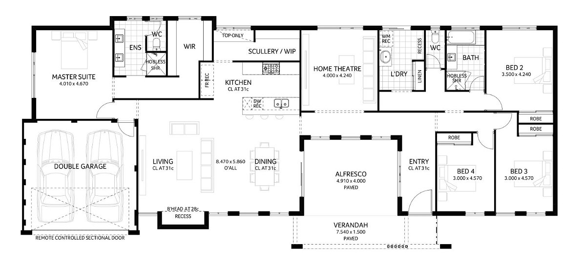 Plunkett Homes - Bodega Bay | Contemporary - Floorplan - Bodega Bay Luxe Contemporary Marketing Plan Webjpg