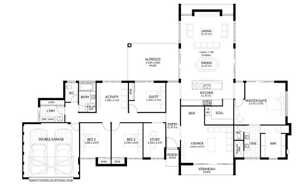 Plunkett Homes - Stables | Display - Floorplan - Stables Luxe Contemporary Marketing Plan Croppedjpg
