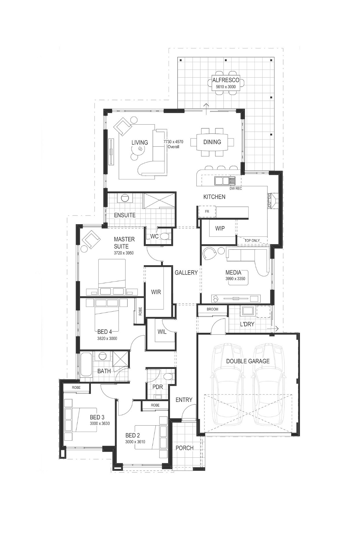 Wa Country Builders - The Tempo Display - Floorplan - 4150D The Tempo As Displayed Brochure Artwork
