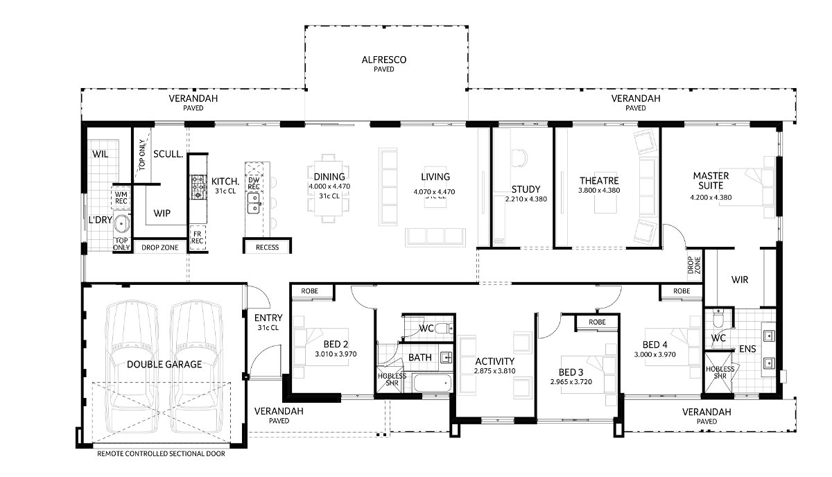 Plunkett Homes - Ferguson Valley | Mid-Century - Floorplan - Ferguson Valley Luxe Mid Century Marketing Plan Cropped Jpg