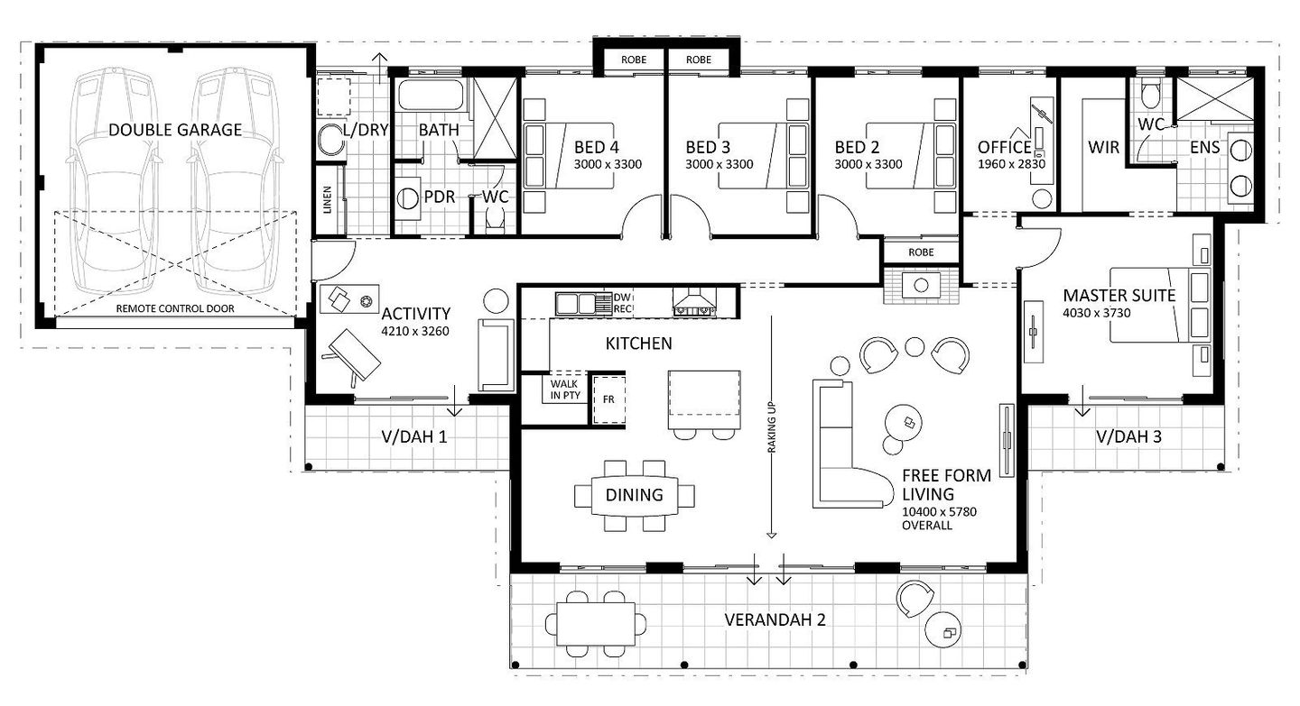Rural Building Company - The Rivergums Skillion (Classic) - Floorplan - 3994P Rivergums Skillion Classic Brochure Artwork