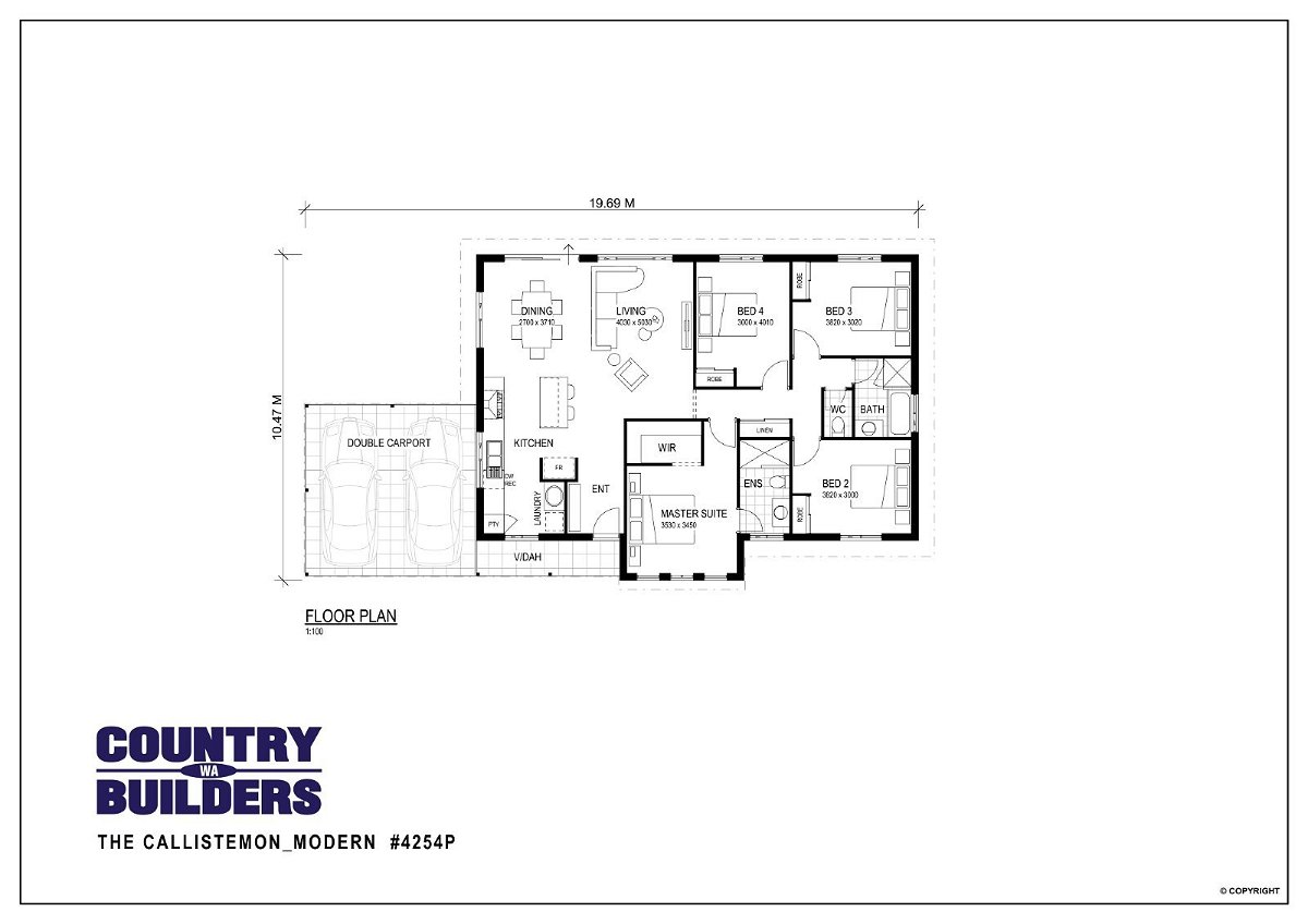 Wa Country Builders -  - Floorplan - 4254P The Callistemon Modern Brochure Artwork