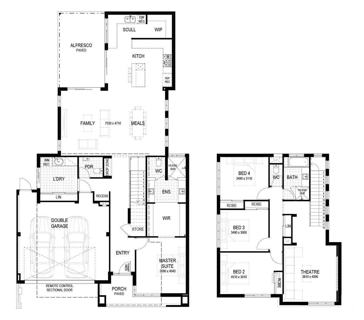 Plunkett Homes - Windsor | Mid-Century - Floorplan - Windsor Luxe Mid Century Marketing