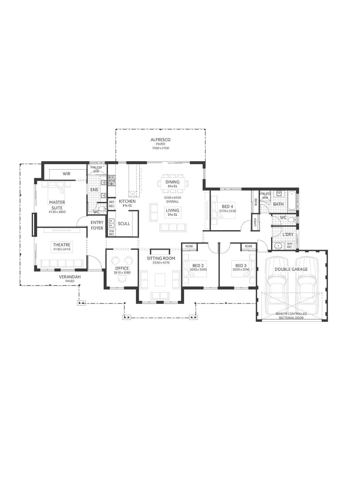 Plunkett Homes - Leeuwin | Hamptons - Floorplan - Leeuwin Luxe Hamptons Marketing Plan