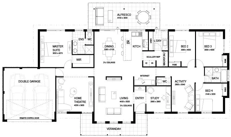 Wa Country Builders - The Outback - Floorplan - 4289M The Outback Brochure Artwork