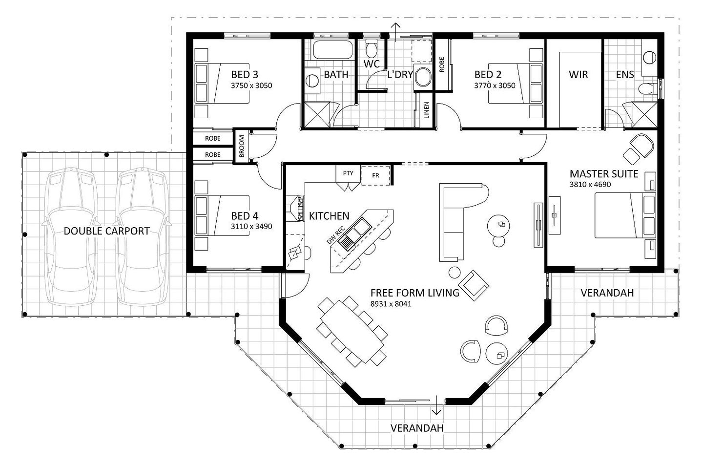 Rural Building Company - The Garden View - Floorplan - 4873P Garden View Brochure Artwork