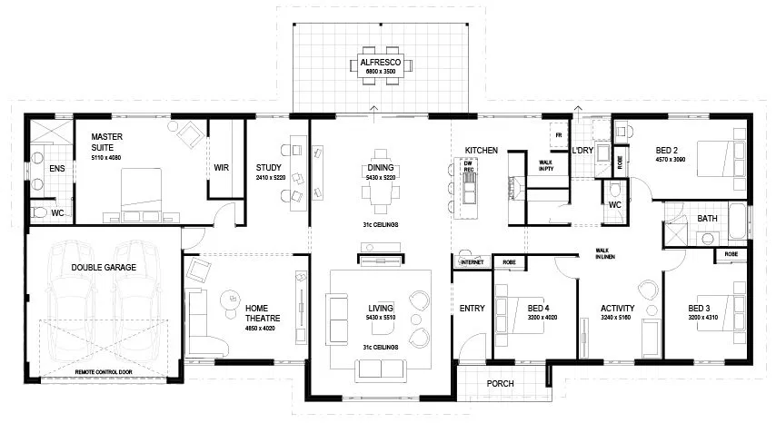 Wa Country Builders - The Gulflander - Floorplan - 4280M The Gulflander Brochure Artwork