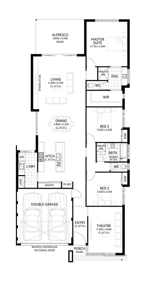 Plunkett Homes - Milan | Display - Floorplan - Milan Marketing Plan Cropped