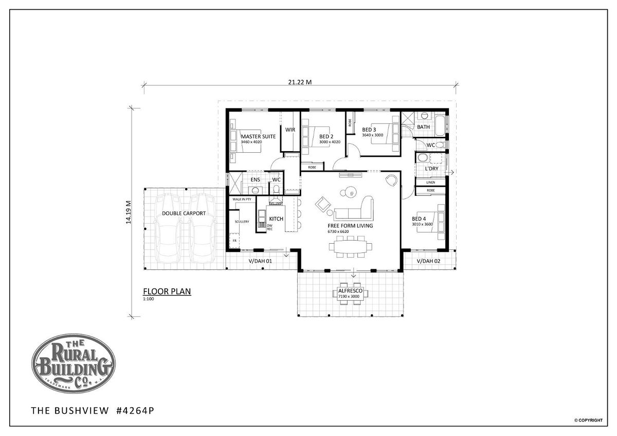 Rural Building Company -  - Floorplan - 4264P The Bush View Brochure Artwork