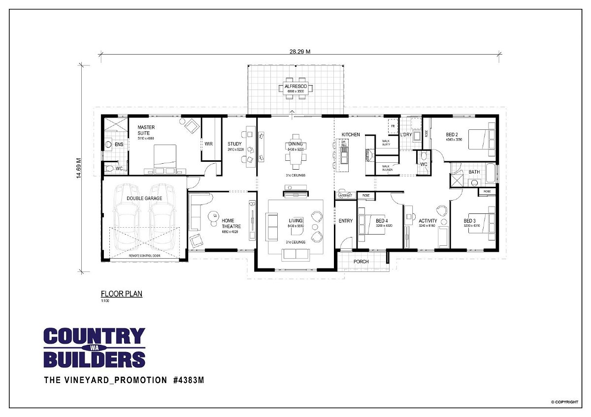 Wa Country Builders -  - Floorplan - 4383M The Vineyard Promotion Brochure Artwork6