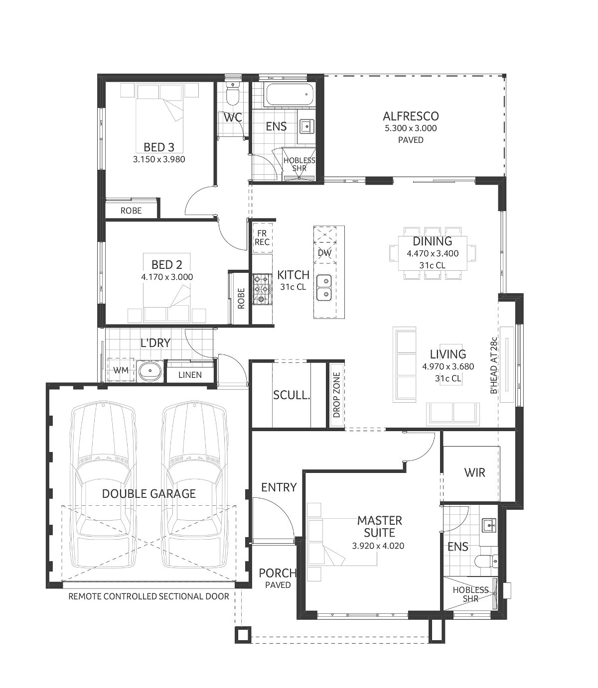 Plunkett Homes - Sandalwood | Federation - Floorplan - Sandalwood Luxe Marketing Plan Croppedjpg 1