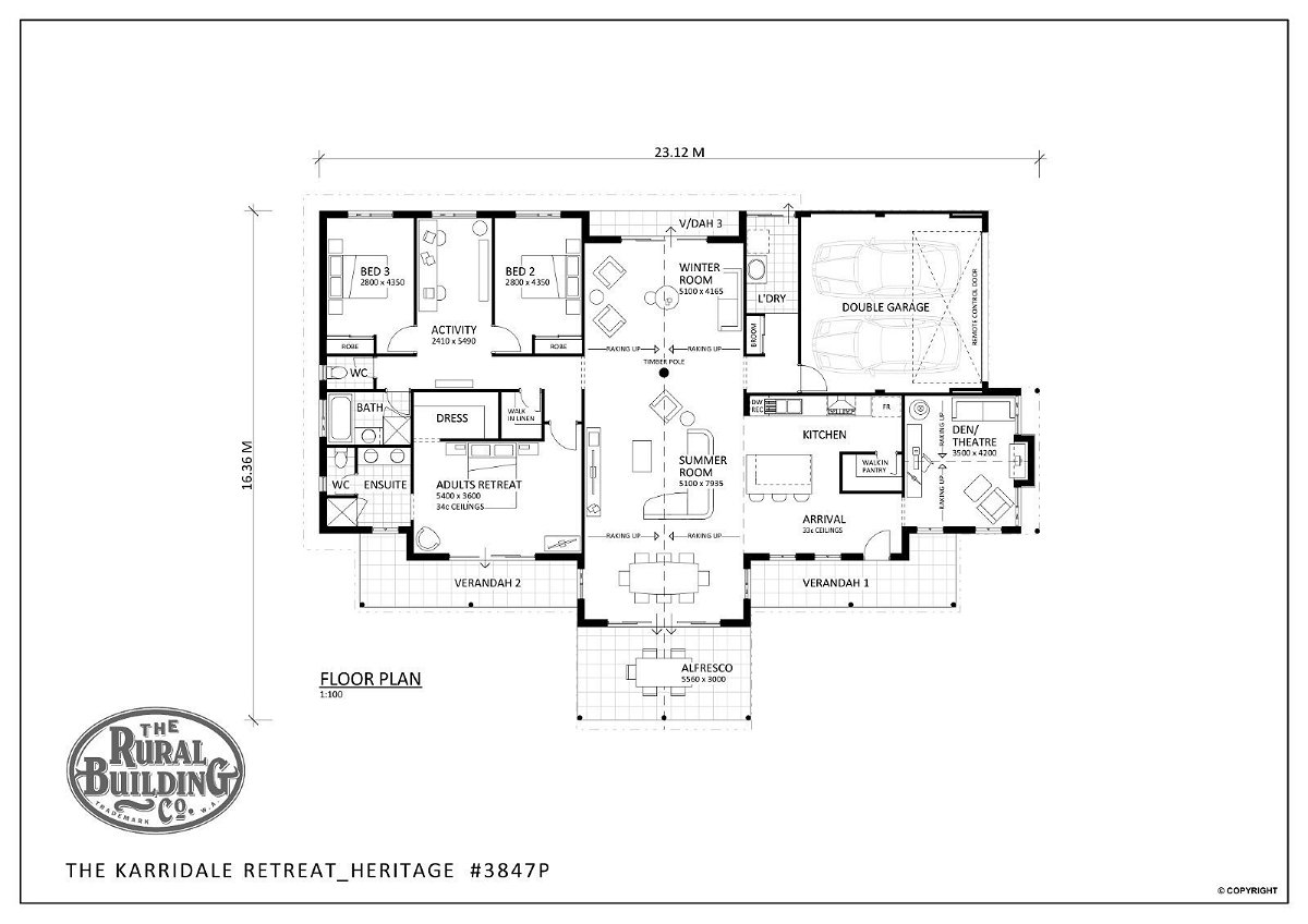 Rural Building Company -  - Floorplan - 3847P Karridale Rt Heritage Brochure Artwork