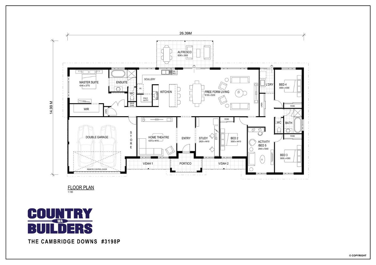 Wa Country Builders -  - Floorplan - 3198P Cambridge Downs Brochure Artwork