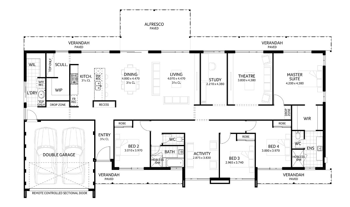 Plunkett Homes - Ferguson Valley | Contemporary - Floorplan - Ferguson Valley Luxe Contemporary Marketing Plan Cropped Jpg