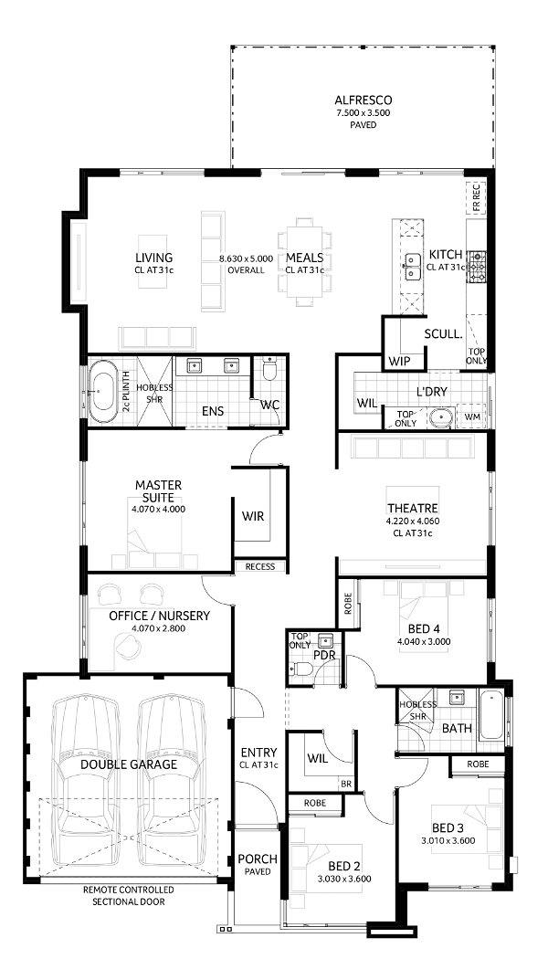 Plunkett Homes - Atomic | Contemporary - Floorplan - Atomic Luxe Contemporary Marketing Plan Cropped Jpg