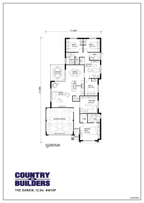 Wa Country Builders -  - Floorplan - 4010P The Darkin 125M Brochure Artwork