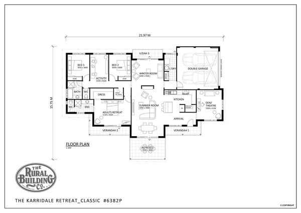 Rural Building Company -  - Floorplan - 6382P Karridale Rt Classic Brochure Artwork