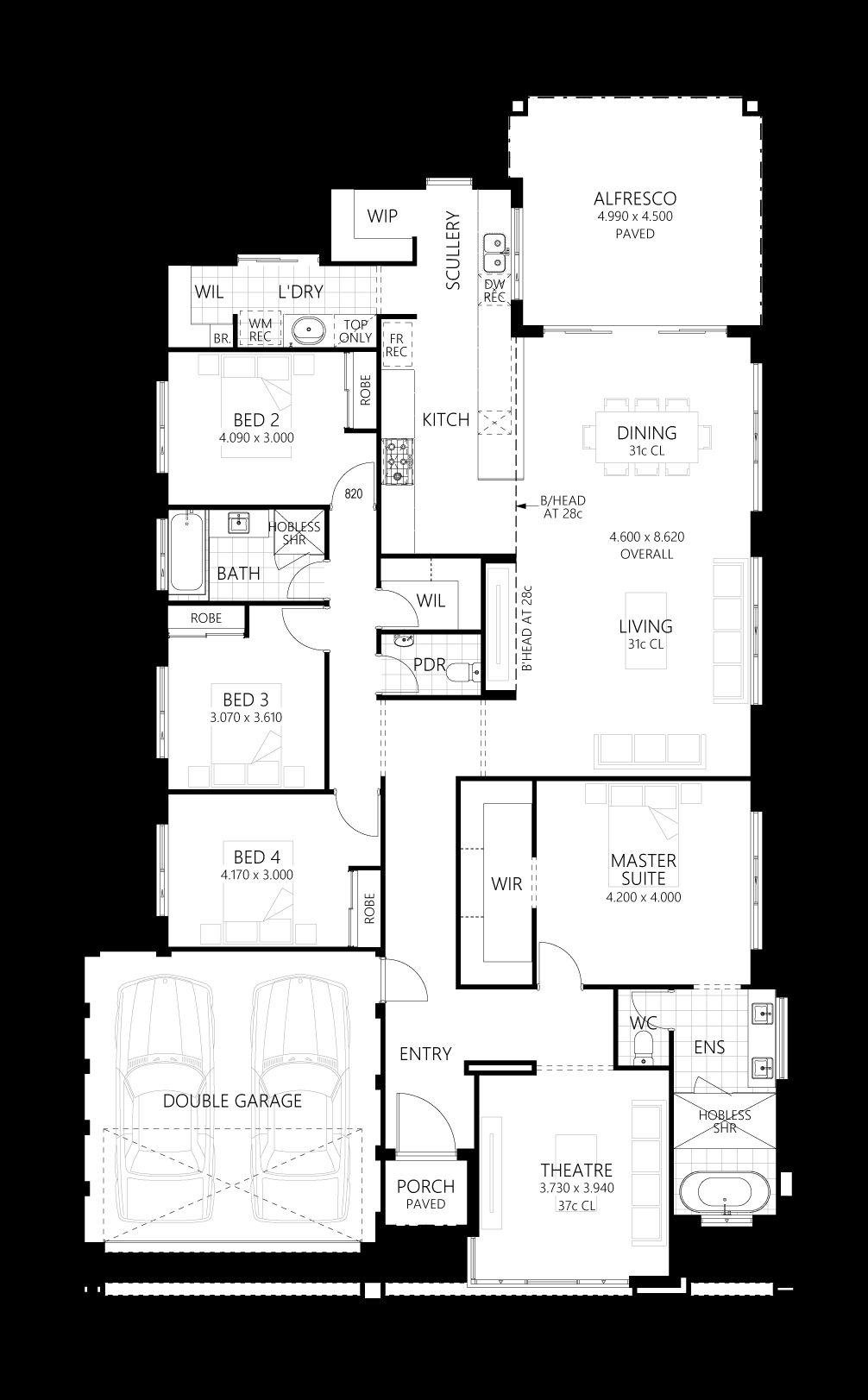 Plunkett Homes - Ambergate | Contemporary - Floorplan - 202503 Plk Ambergate Luxe Contemporary