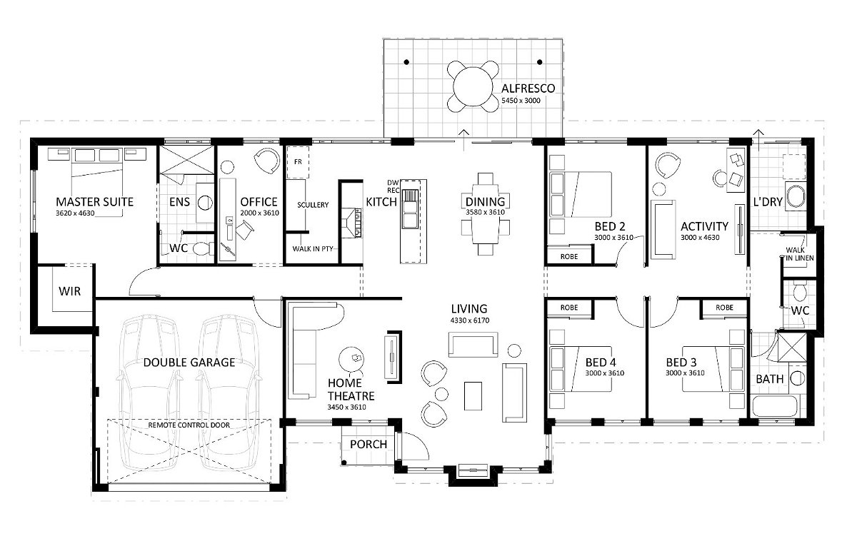 Rural Building Company - The Country House - Floorplan - 4313P Country House Brochure Artwork 1