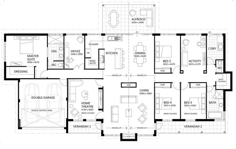 Rural Building Company - The Country House - Floorplan - 4813P Country House Original Brochure Artwork