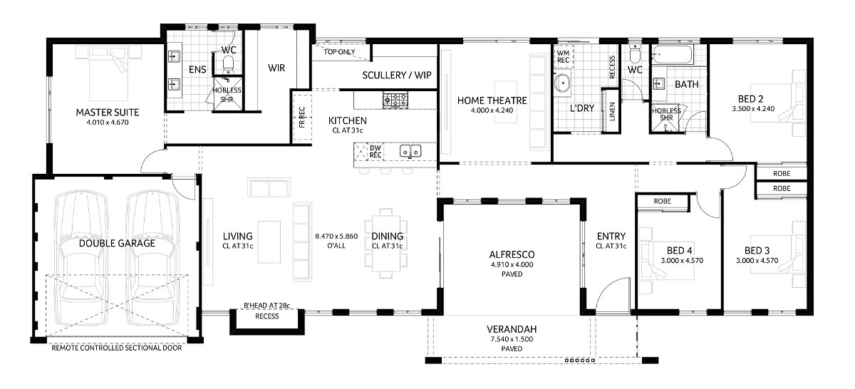 Plunkett Homes - Bodega Bay | Federation - Floorplan - Bodega Bay Luxe Contemporary Marketing Plan Webjpg