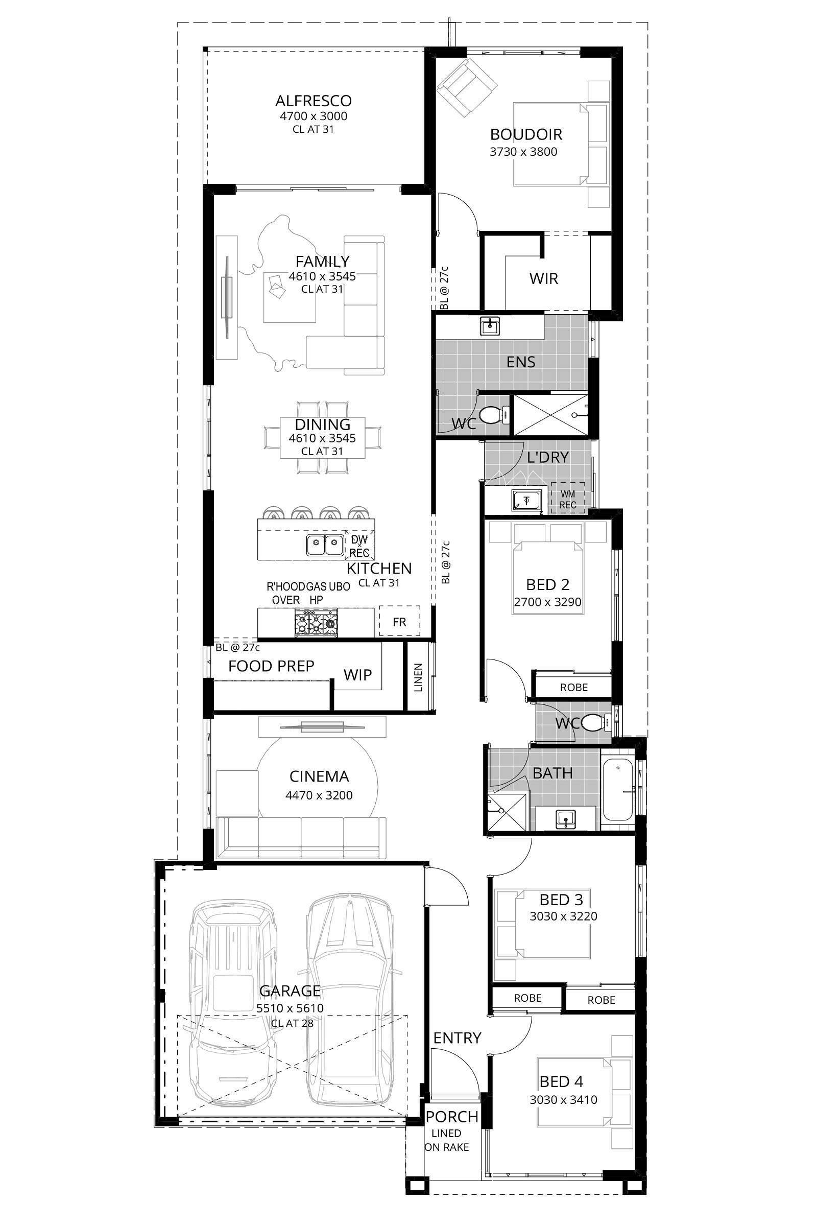 Residential Attitudes - Skinny Latte - Floorplan - Skinny Latte Website Floorplan