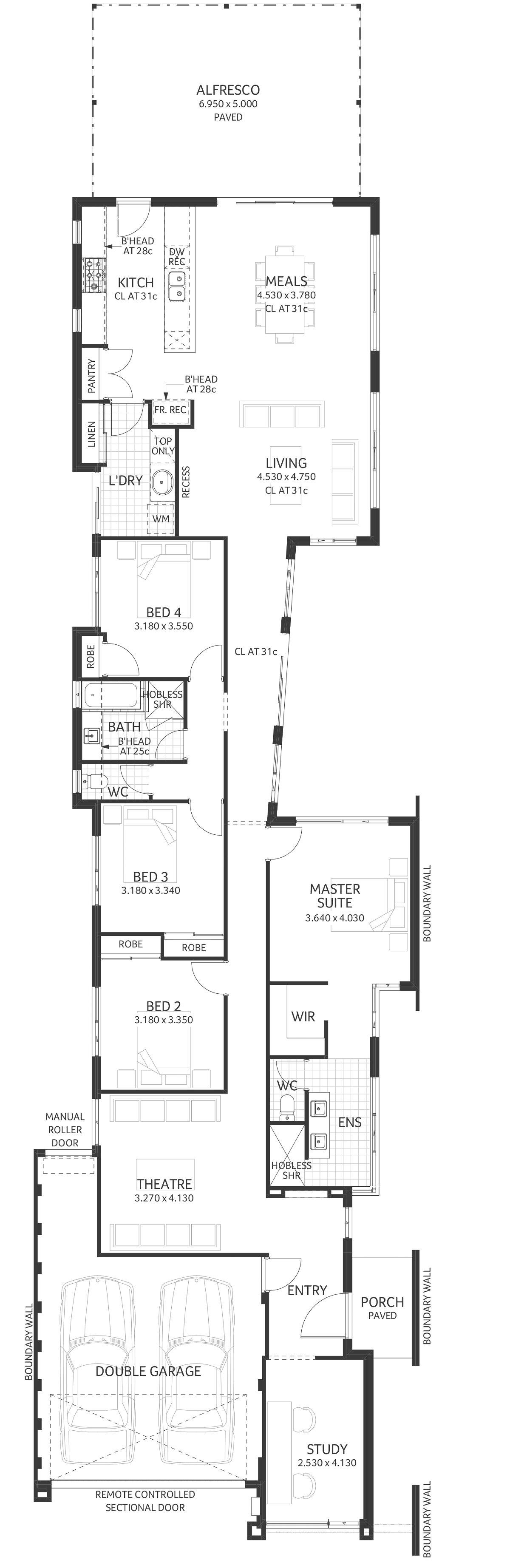 Plunkett Homes - Ardross | Mid-Century - Floorplan - Ardross Luxe Mid Century Marketing Plan Cropped Jpg