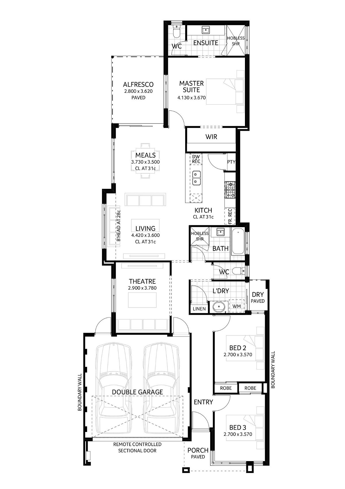 Plunkett Homes -  - Floorplan - Wright Luxe Hamptons Marketing Plan Croppedjpg