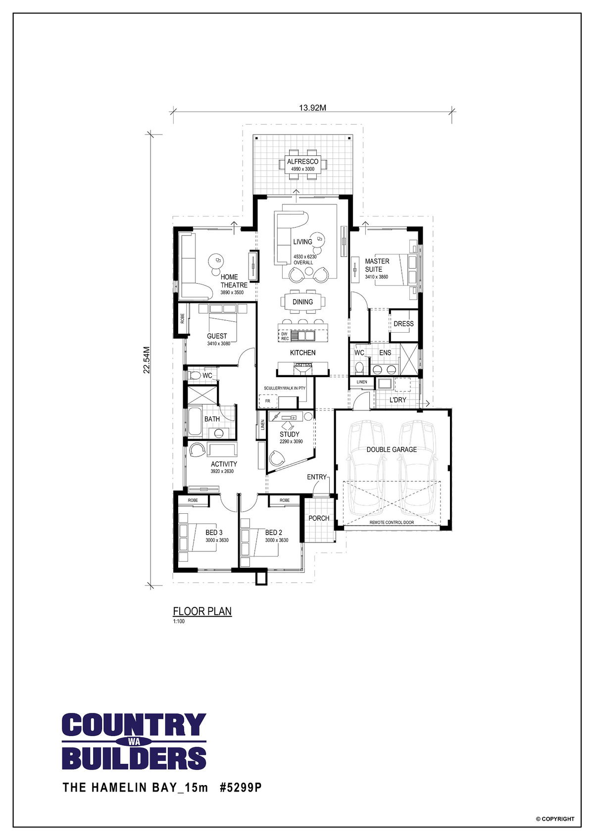 Wa Country Builders -  - Floorplan - 5299P Hamelin Bay 15M Brochure Artwork