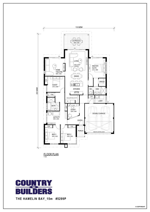 Wa Country Builders -  - Floorplan - 5299P Hamelin Bay 15M Brochure Artwork