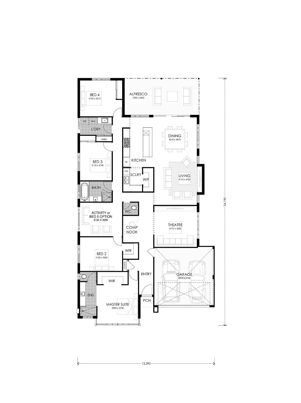 Residential Attitudes - Social Butterfly | 5 Bed - Floorplan - Social Butterfly Brochure Plan