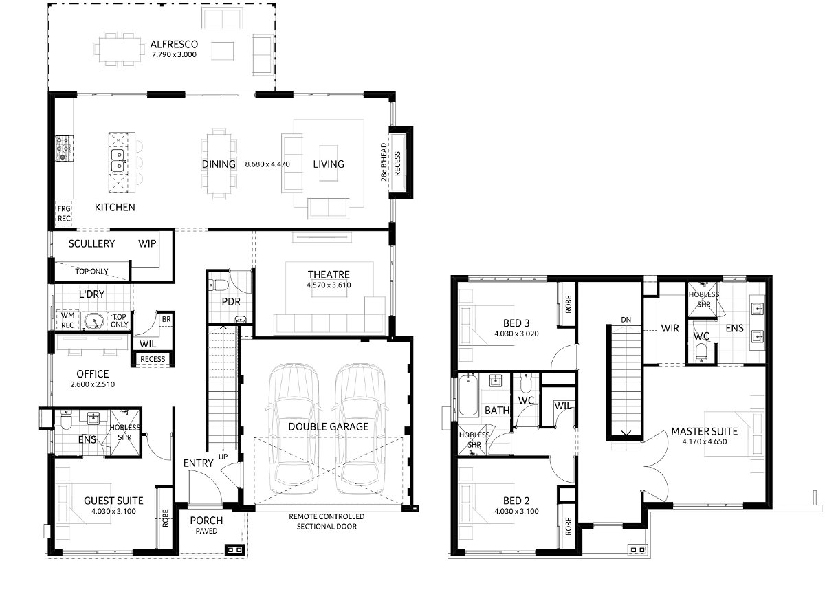 Plunkett Homes - Shorehouse | Contemporary - Floorplan - Shorehouse Luxe Contemporary Marketing Plan