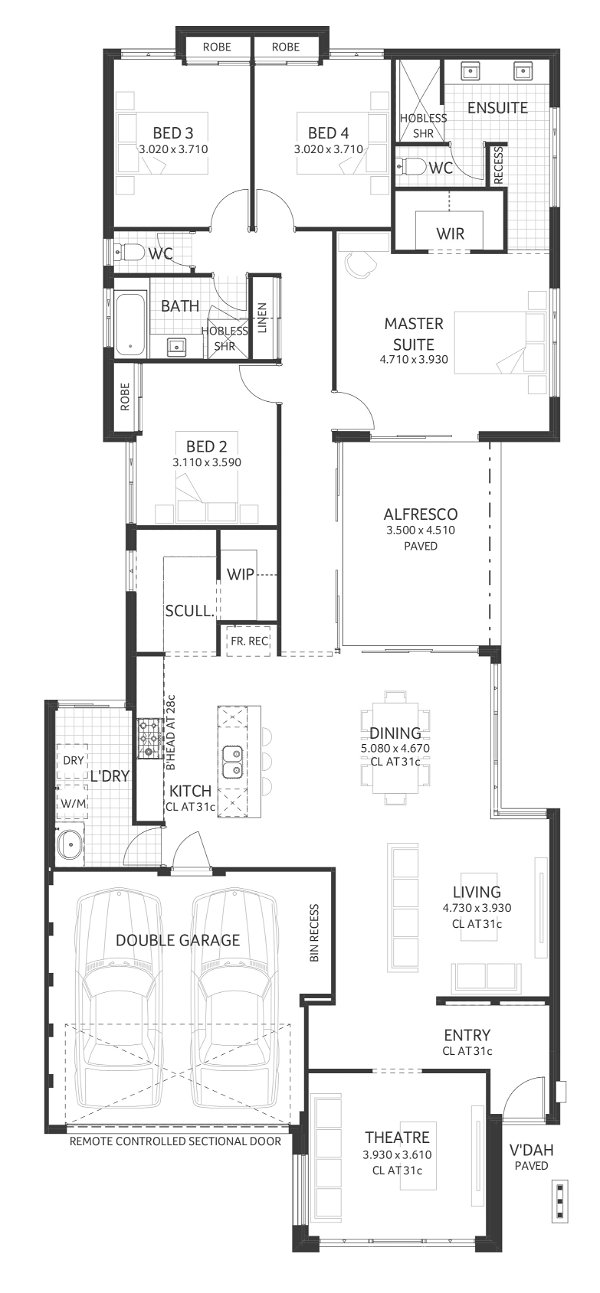 Plunkett Homes - Norfolk | Mid-Century - Floorplan - Norfolk Luxe Mid Century Marketing Plan Croppedjpg