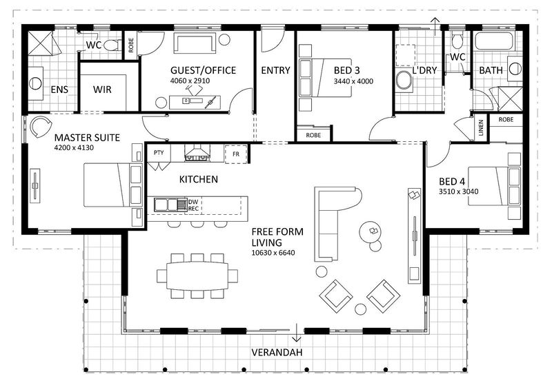 Rural Building Company - The Bayview - Floorplan - 4876P The Bayview Brochure Artwork