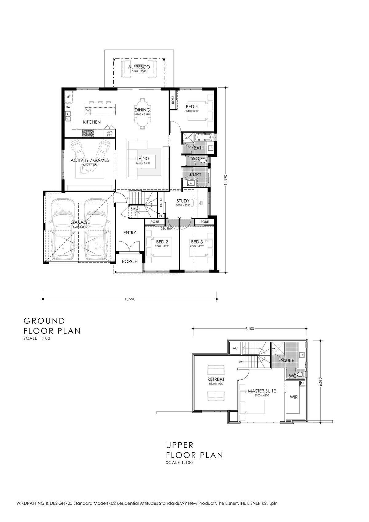 Residential Attitudes -  - Floorplan - Modern Family Brochure Plan