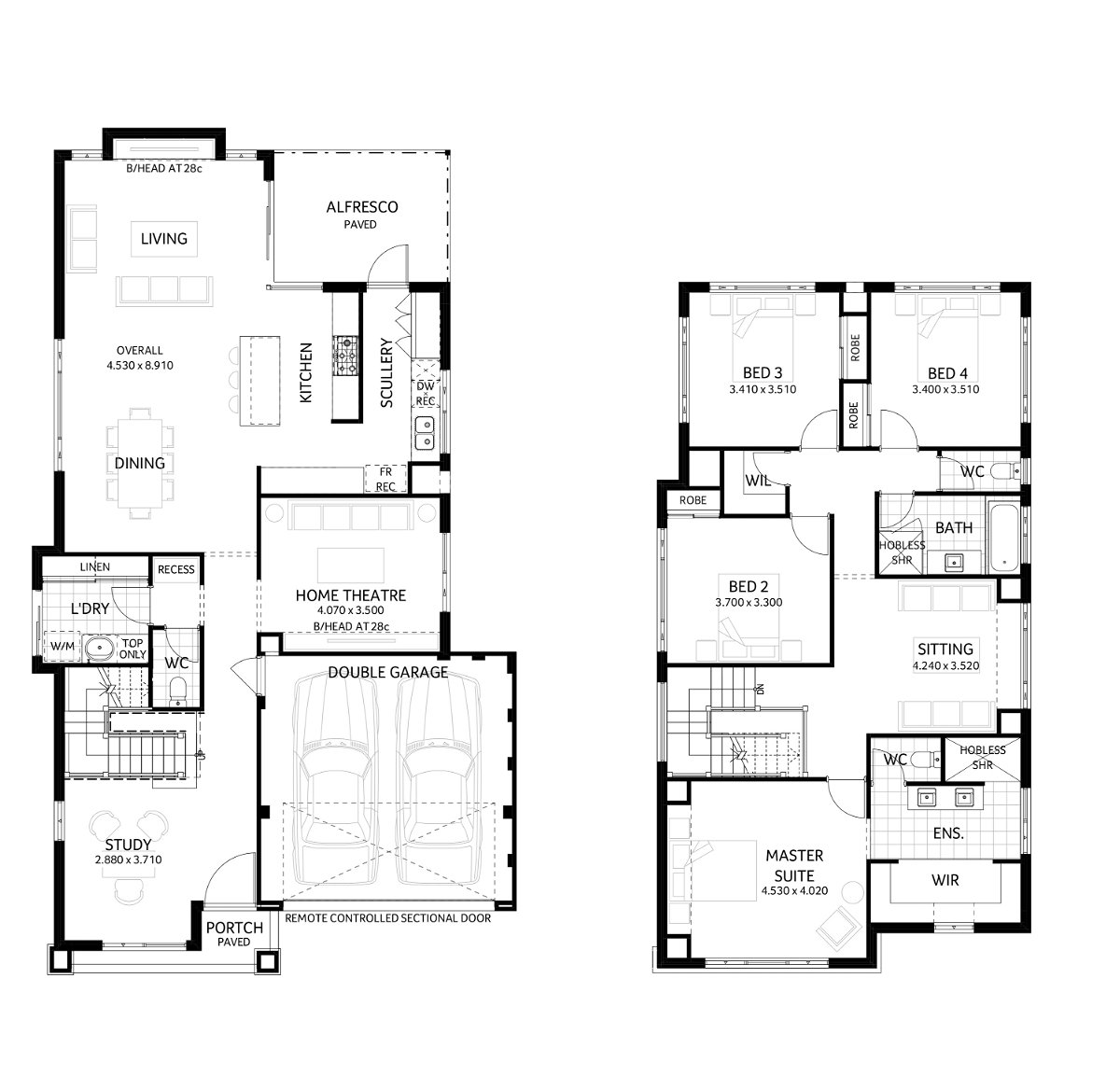 Plunkett Homes - Westbury | Hamptons - Floorplan - Westbury Luxe Hamptons Marketing Plan Cropped Jpg