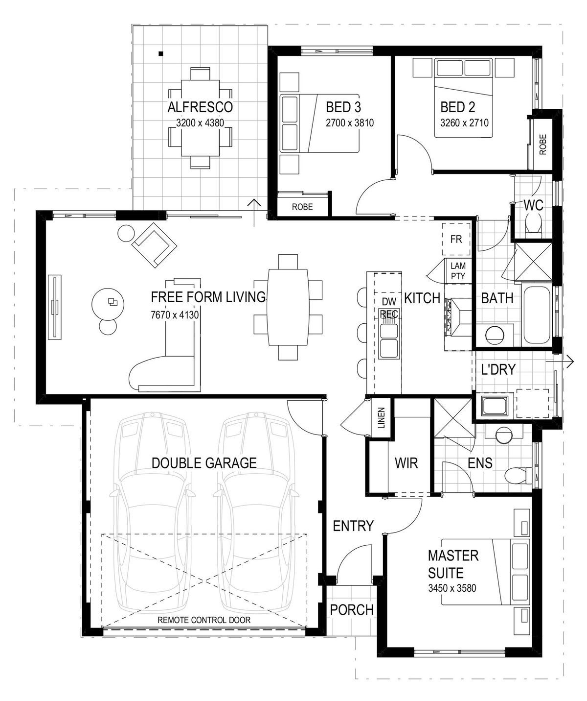 Wa Country Builders - Pincushion - Floorplan - 4470M Pincushion