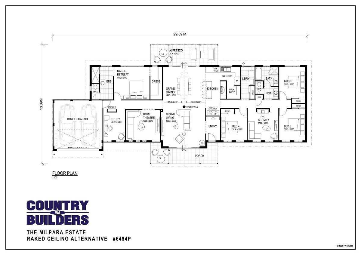 Wa Country Builders -  - Floorplan - 6484P Milpara Estate Raked Ceiling Alt Brochure Artwork