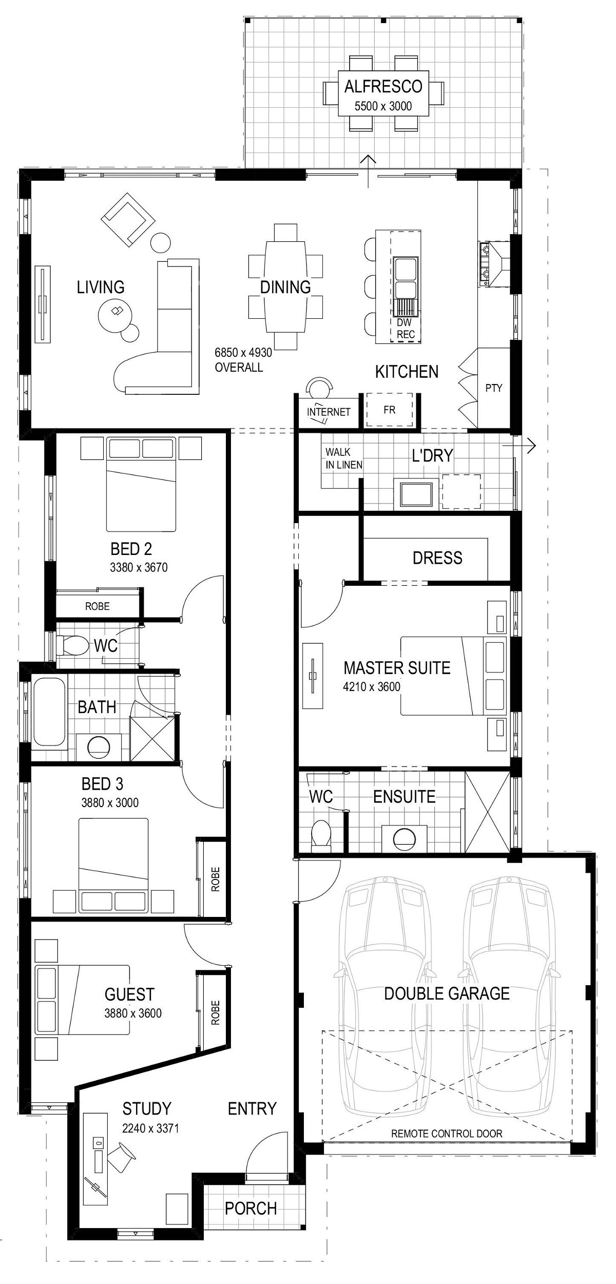 Wa Country Builders - The Onslow | Traditional - Floorplan - 4759P The Onslow 125M Traditional Brochure Artwork