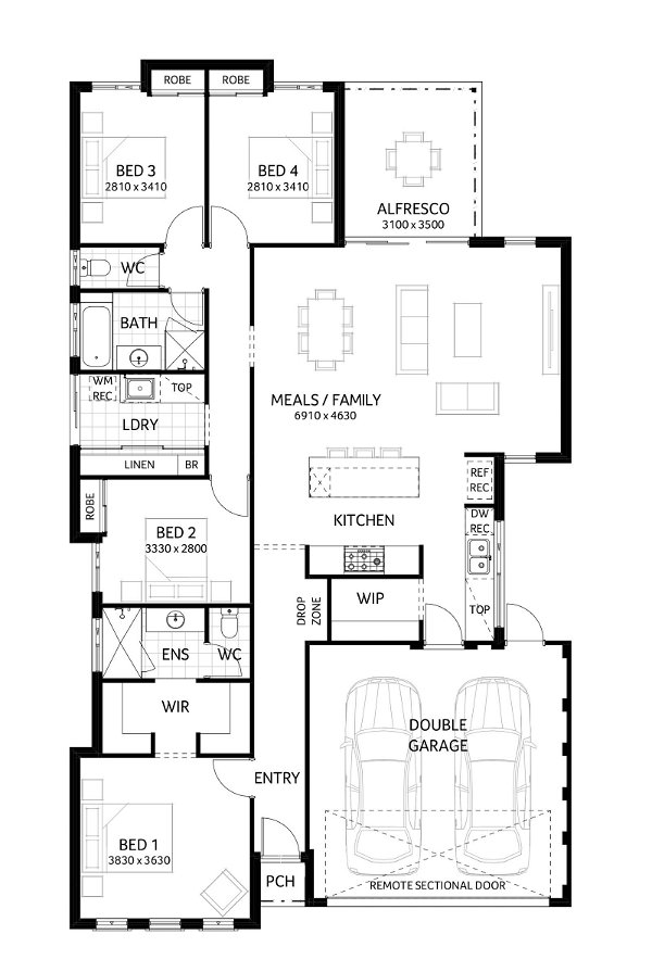 Plunkett Homes - Grevillea | Lifestyle - Floorplan - Grevillea Lifestyle Website Floorplan
