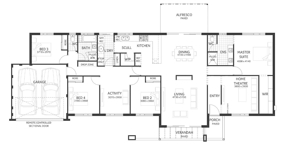 Plunkett Homes - Charles | Mid-Century - Floorplan - Charles Luxe Mid Century Marketing Plan Cropped Jpg