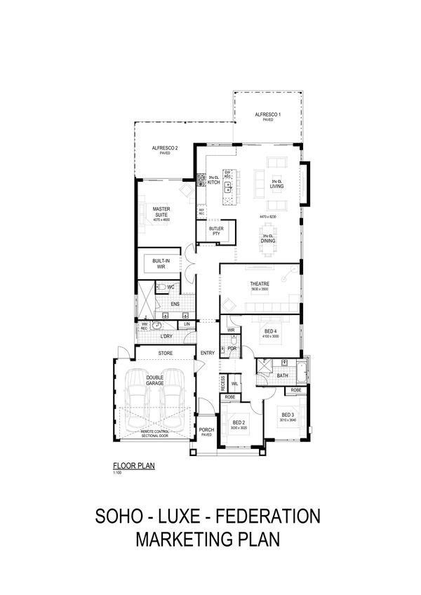 Plunkett Homes - Soho | Federation - Floorplan - Soho Luxe Federation Marketing