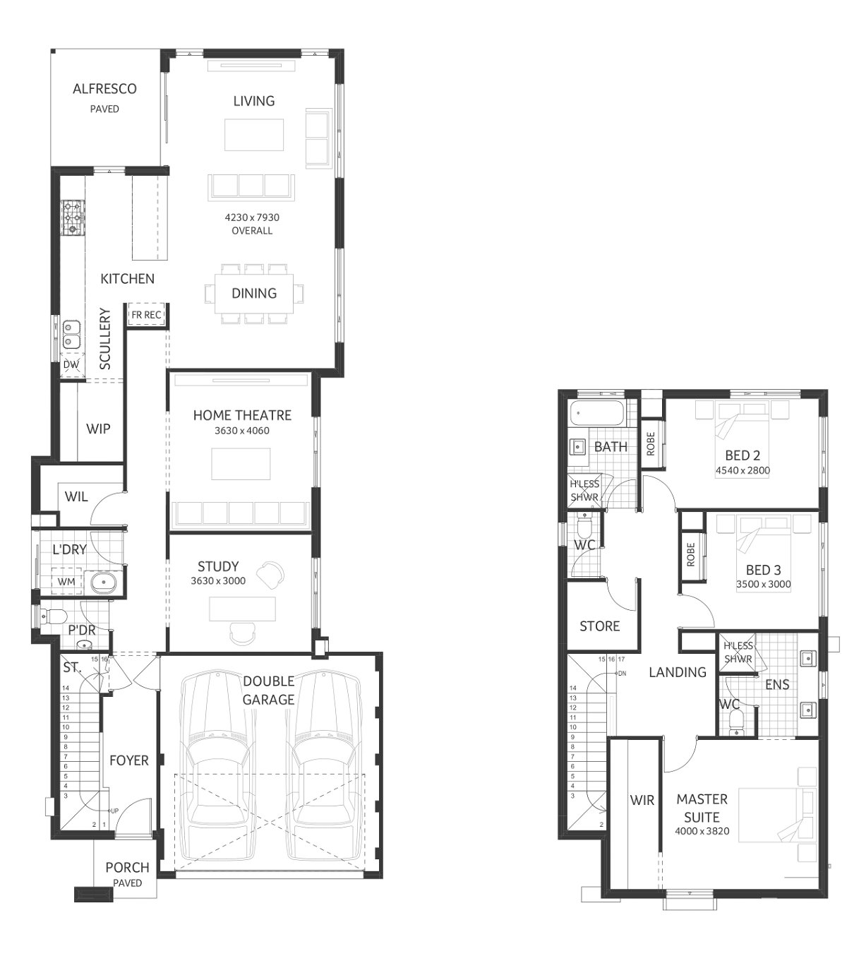 Plunkett Homes - Grantham | Contemporary - Floorplan - Grantham Luxe Contemporary Marketing Plan Croppedjpg
