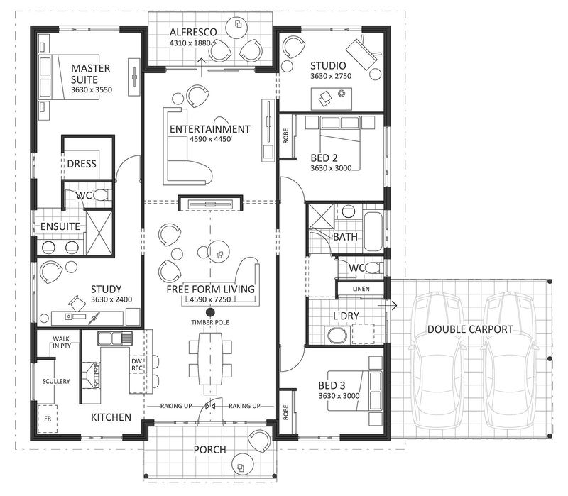 Rural Building Company - The Bushland Retreat (Original) - Floorplan - 4992P Bushland Rt Original Brochure Artwork