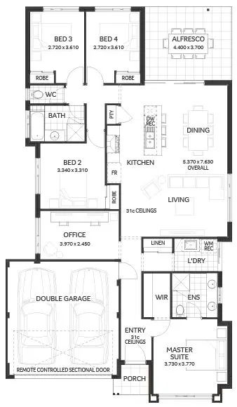 Wa Country Builders - The Great Southern - Floorplan - 4290M The Great Southern Brochure Artwork