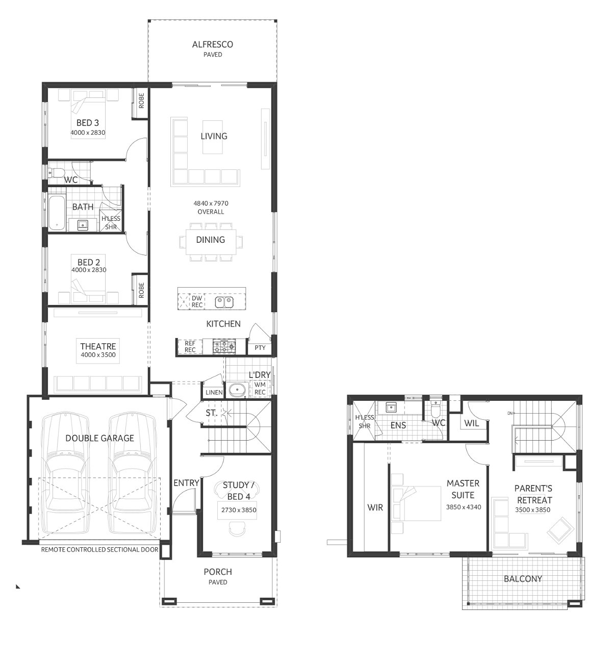 Plunkett Homes - Olympus | Contemporary - Floorplan - Olympus Luxe Contemporary Marketing Plan Croppedjpg