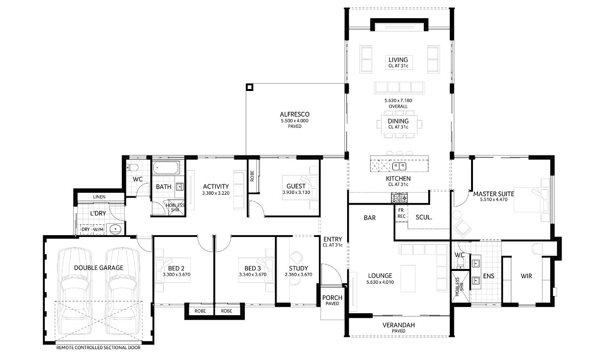 Plunkett Homes - Stables | Contemporary - Floorplan - Stables Luxe Contemporary Marketing Plan Croppedjpg